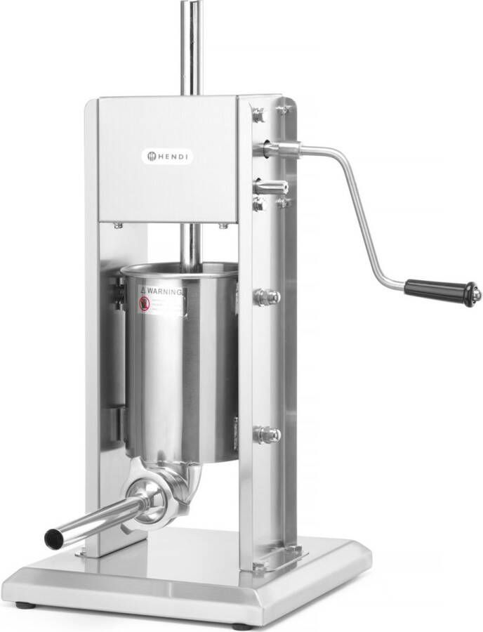 HENDI Worstenvulmachine Profi Line – 3L – Roestvast staal – 2 snelheden – Inclusief 4 trechters