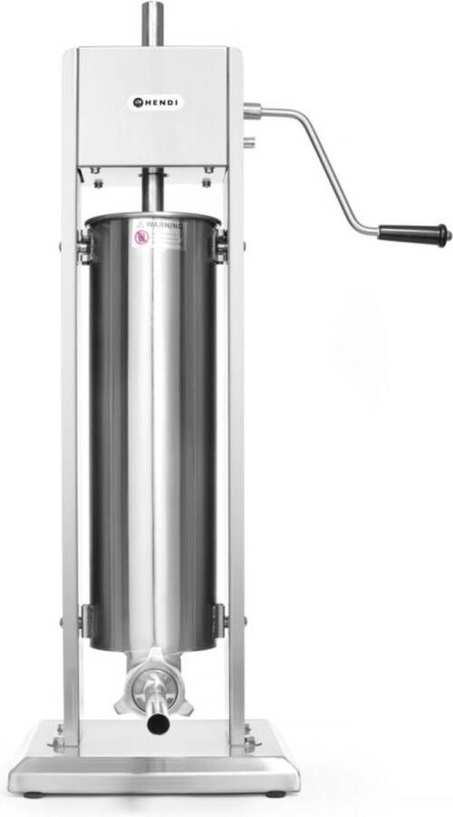 HENDI Worstenvulmachine Profi Line – 7L – Gelakt staal – Inclusief 4 trechters – 2 snelheden