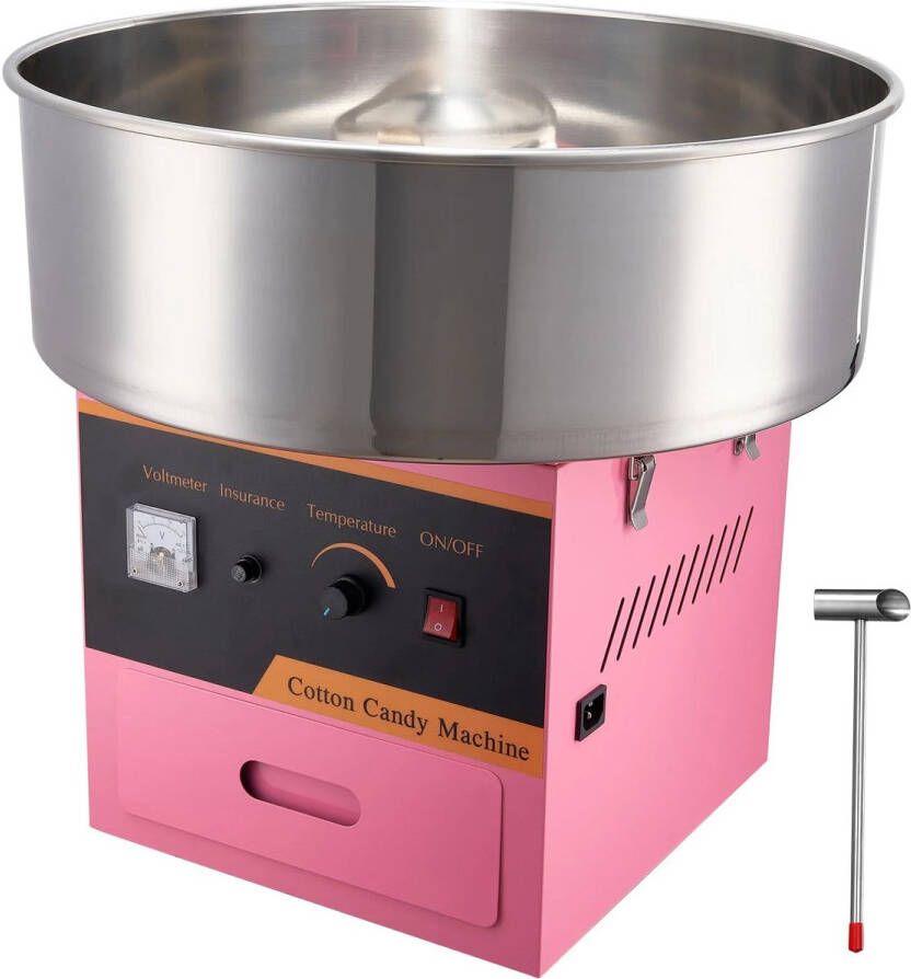 Hennova Suikerspinmachines Suikerspin suiker Kinderen Catering RVS Instelbaar Gebruiksvriendelijk 1000 W Roze