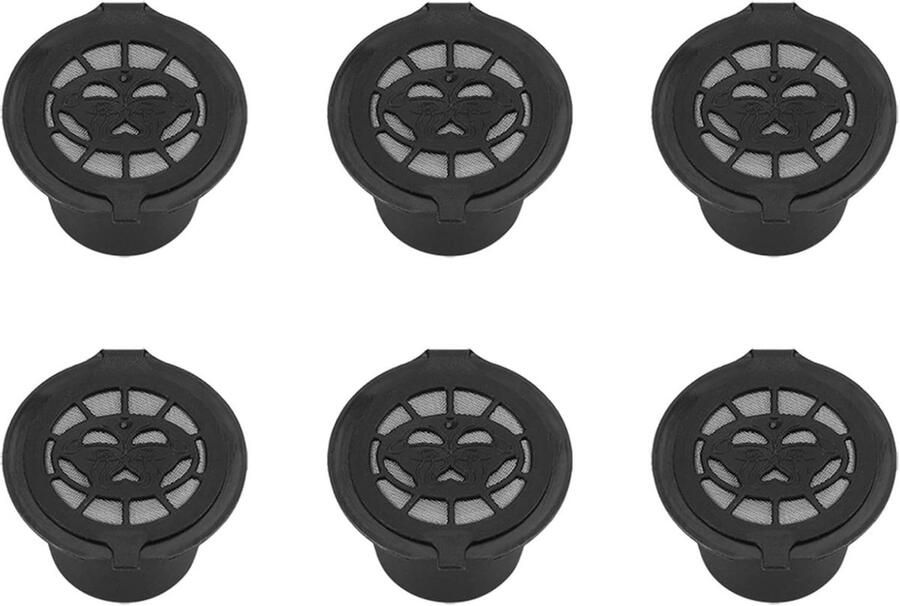 Herbruikbare Koffiecapsules van RVS 6 Stuks Vervangbare Filters voor Koffiemachines Universele K Cups met Vijf Gat Ontwerp voor Perfecte Koffieervaring