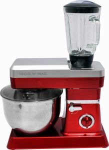 HerzGarten Keukenmachine 1200W (max 1800W) 6 5L Rood Blender Foodprocessor Keukenmixer Blender smoothie Mixmachine Keukenmixer met mengkom