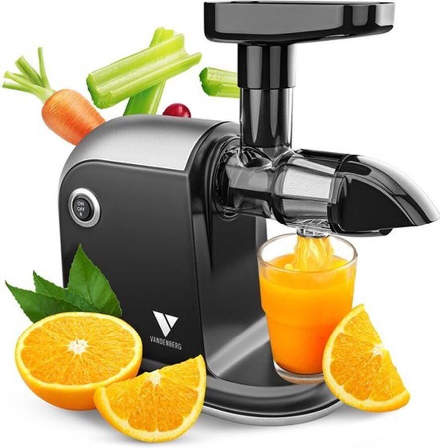 [HET ORIGINEEL] Slow Juicer Winnaar sapcentrifuge groente en fruit test [150 W] Vitaminebehoudende elektrische sapcentrifuge met omkeerfunctie Inclusief reinigingsborstel BPA-vrij
