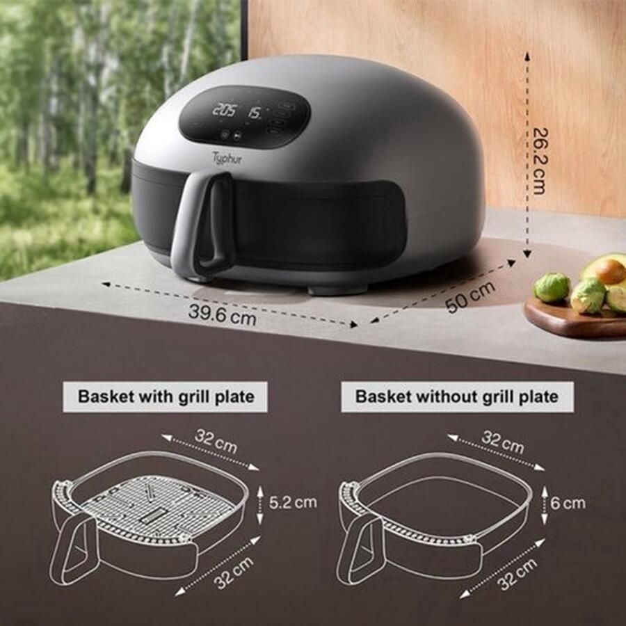 Heteluchtfriteuse 5 3 L 1750 Watt Vermogen Roestvrij Staal App Bedienbaar Multifunctionele Airfryer