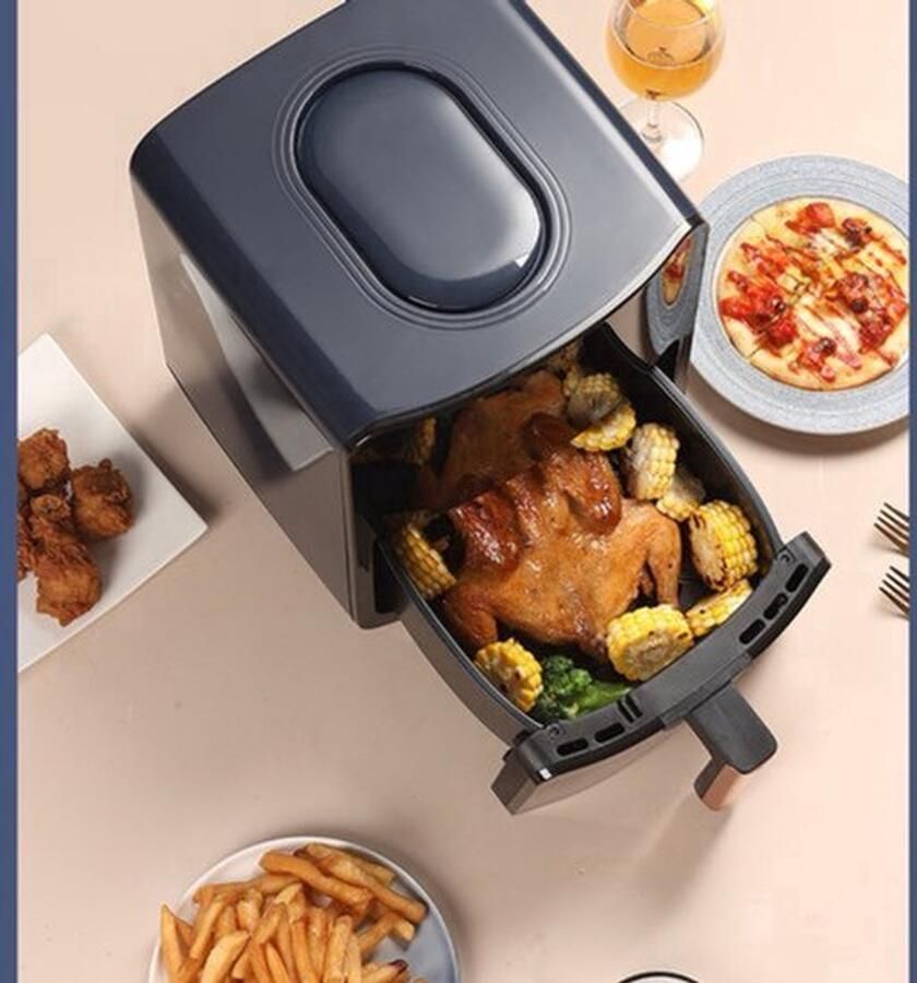 Heteluchtfriteuse Grote Capaciteit 5 Liter Touchscreen 1400 W Vermogen Hittebestendig ABS En Glas Voor Gezond Vetarm Frituren
