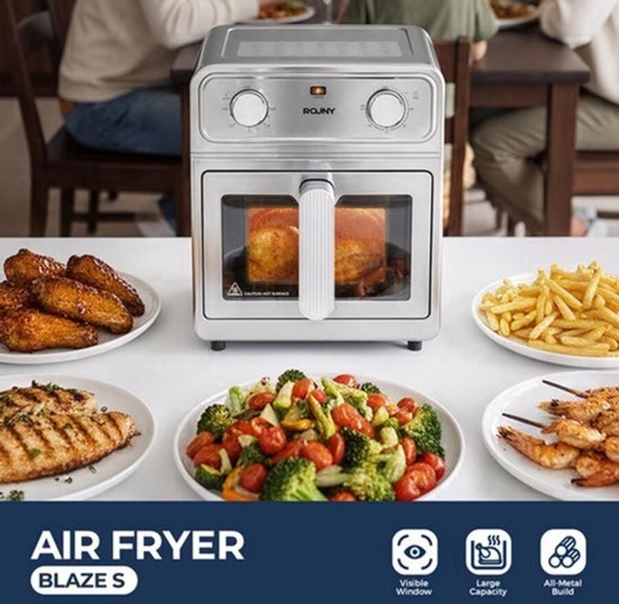 Heteluchtfriteuse Oven 6 5 Liter Inhoud 1700 W Vermogen Roestvrij Staal Lichtgrijs Familieformaat Oven Type