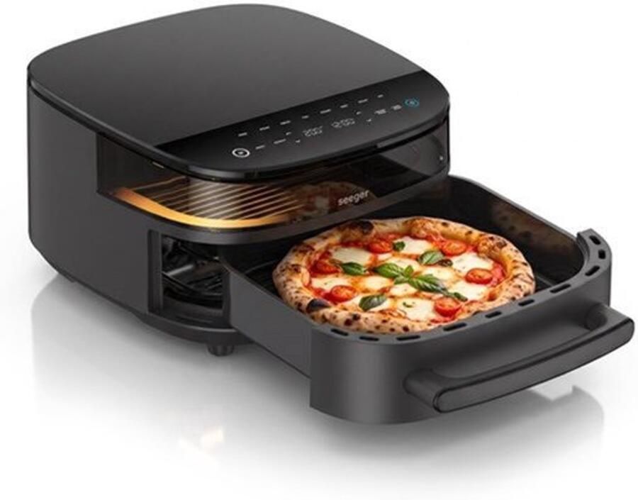 Heteluchtfriteuse XXL 6 Liter Inhoud 2850 Watt Vermogen Zwart Digitale Touchscreen Airfryer