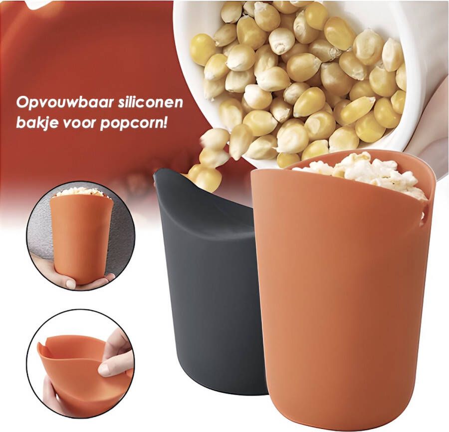 Heuts Goods Siliconen Popcorn bakjes Popcorn Maker Popcorn Emmer Popcorn Bak Popcorn bakjes siliconen Inklapbaar Magnetron Bestendig Vaatwasserbestendig – Zwart