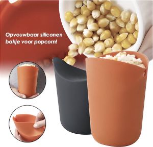 Heuts Goods Siliconen Popcorn bakjes Popcorn Maker Popcorn Emmer Popcorn Bak Popcorn bakjes siliconen Inklapbaar Magnetron Bestendig Vaatwasserbestendig – Rood