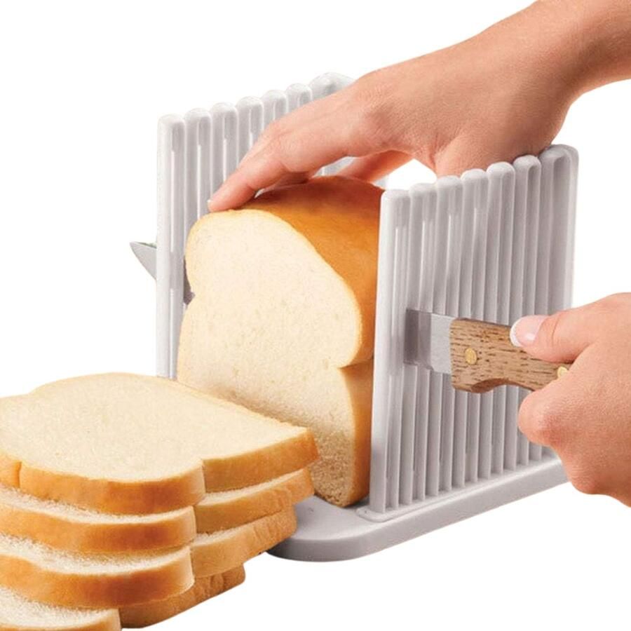 HEZIVO Broodsnijder Hulmiddel Broodsnijmachine Handmatig Brood Snijden Opvouwbaar en Verstelbaar