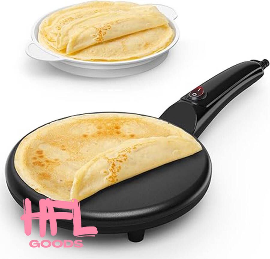 HFL Goods Elektrische pannenkoekpan Rotimaker 800W Cool Touch Handvat