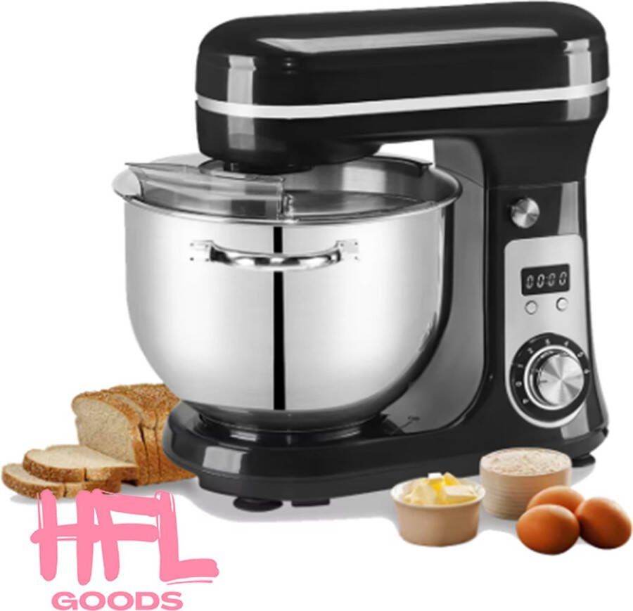 HFL Goods Keukenmixer Keukendeeg Kneeder Machine 6 Liter Zilver