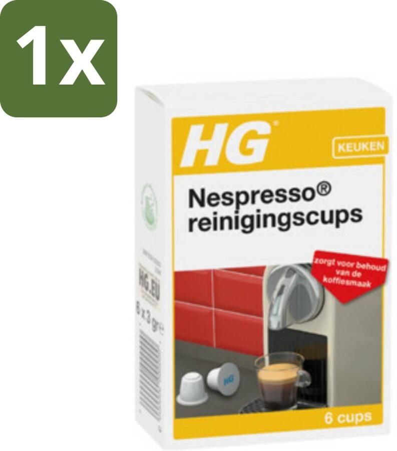 HG 1 x Nespresso Reinigingscups 6 stuks per verpakking Nespresso Reiniging Koffiemachine Schoonmaken Nespresso Cuphouder Schoonmaken Koffievet Verwijderen Koffie-aanbaksel Verwijderen