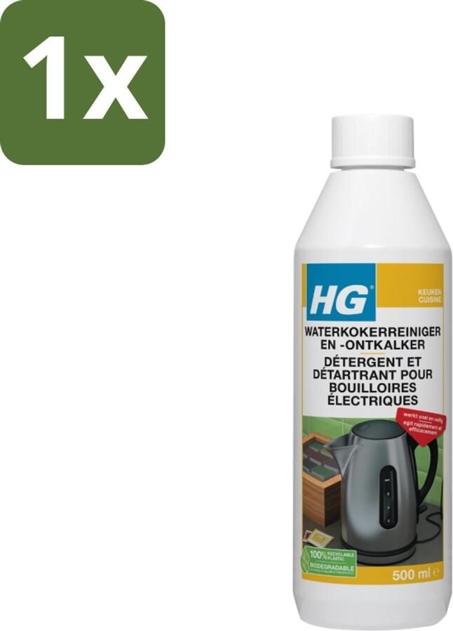HG 1 x Waterkokerreiniger En -ontkalker 500 ml Waterkoker Reinigen Waterkoker Ontkalken Kalkaanslag Verwijderen Waterkoker Reinigingsmiddel Waterkoker Ontstofverwijderen