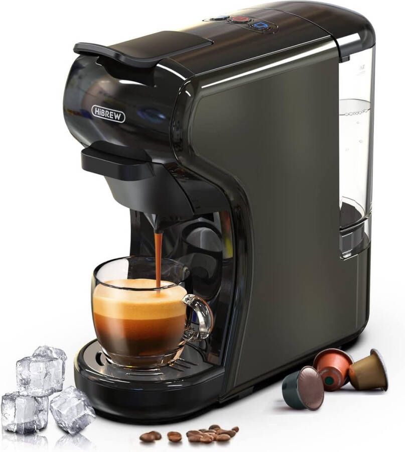 HiBrew 3 in 1 koffiezetapparaat Senseo – Koffiemachine – Meerdere Capsules – Koffiepadmachine Heet Koud – 19Bar – 1450W – Zwart