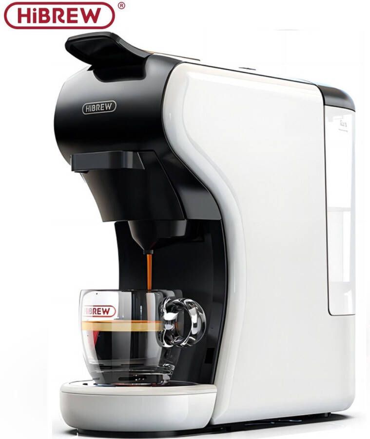 HiBrew All Items 4 You 4 in 1 Espresso Koffiemachine Compatibel met Dolce Gusto en Gemalen Koffie Wit
