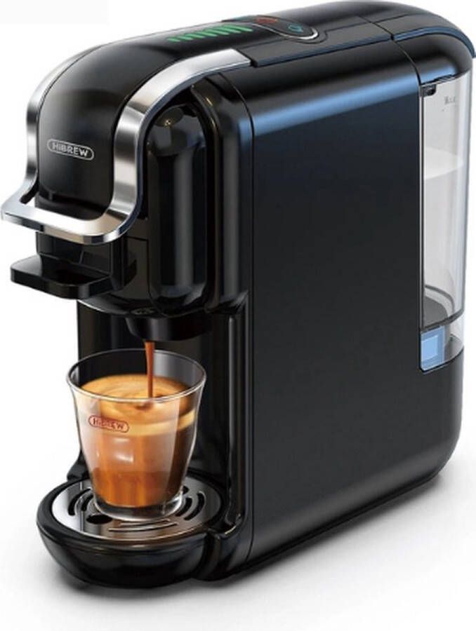 HiBrew 5 in 1 Koffiezetapparaat Senseo Meerdere Capsules Koffiepadmachine Koffiemachine Cappuccino Latte Heet Koud 19B 1450W Zwart