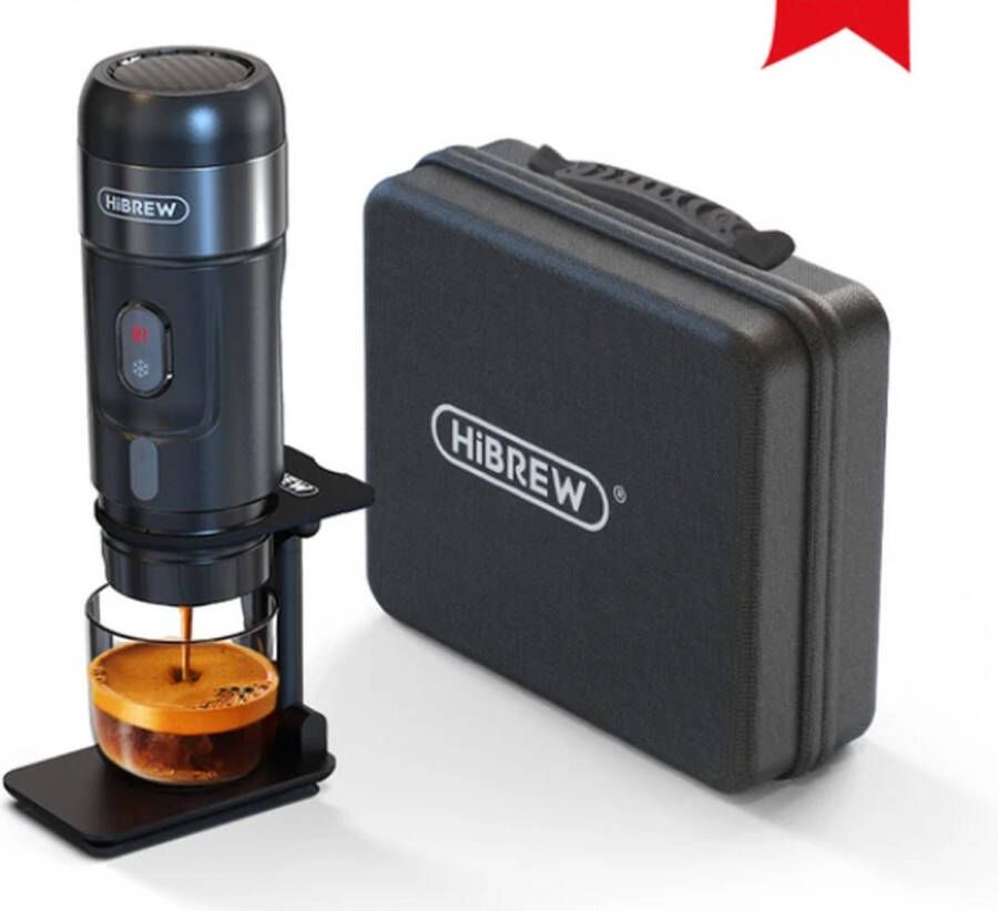 HiBrew Bolmans Draagbare Koffiemachine Koffiebeker Koffiebekers To Go Voor Onderweg of Thuis Espresso 5 koffies 15 Bar Hot & Cold