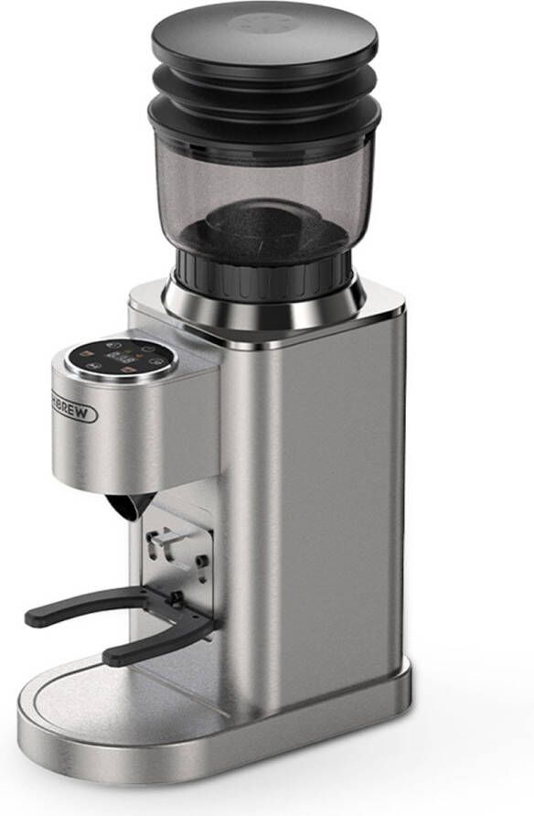 HiBrew G7 koffiemolen 48 maalinstellingen antistatische technologie roestvrijstalen conische maler aanraakscherm compatibel met 51 54 58mm portafilters Handsfree koffiemaling zilver