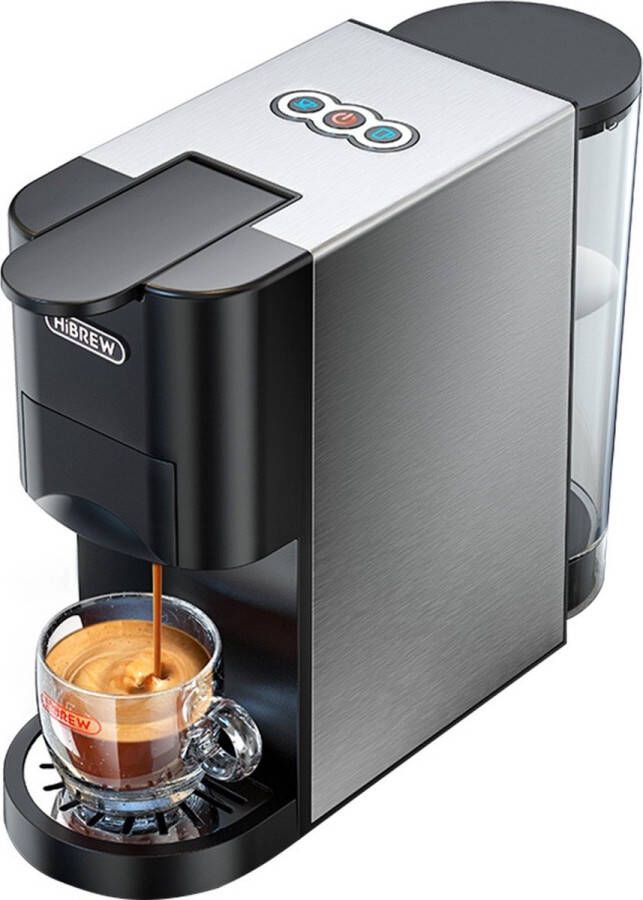 HiBrew H3A 5 in 1 Koffiezetapparaat 19 Bar Druk Koud Warm-modus 1000ml Watertank Energiebesparing & Anti-DroogBescherming Zilver
