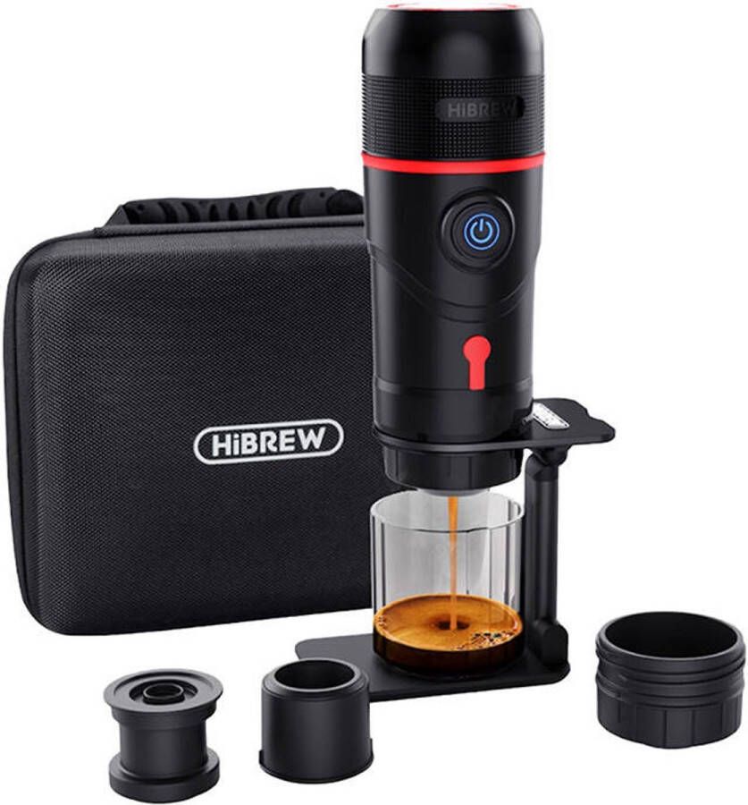 HiBrew H4-premium 3-in-1 draagbaar koffiezetapparaat met 15 bar druk adapter en koffer 80W