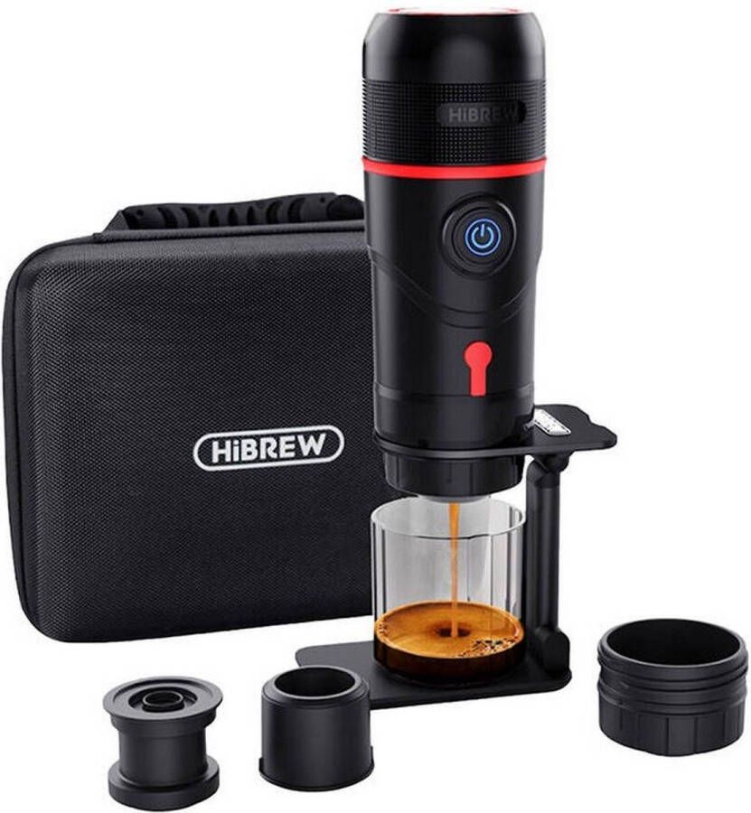 HiBrew H4-premium 3-in-1 draagbaar koffiezetapparaat met 15 bar druk adapter en koffer 80W