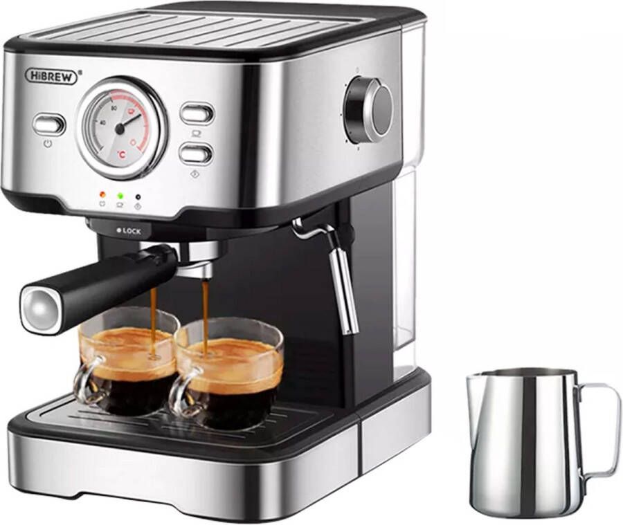 HiBrew H5 koffiezetapparaat van 1050 W semi-automatische cappuccino-espressomachine van 20 bar capaciteit van 1 5 liter temperatuurweergave