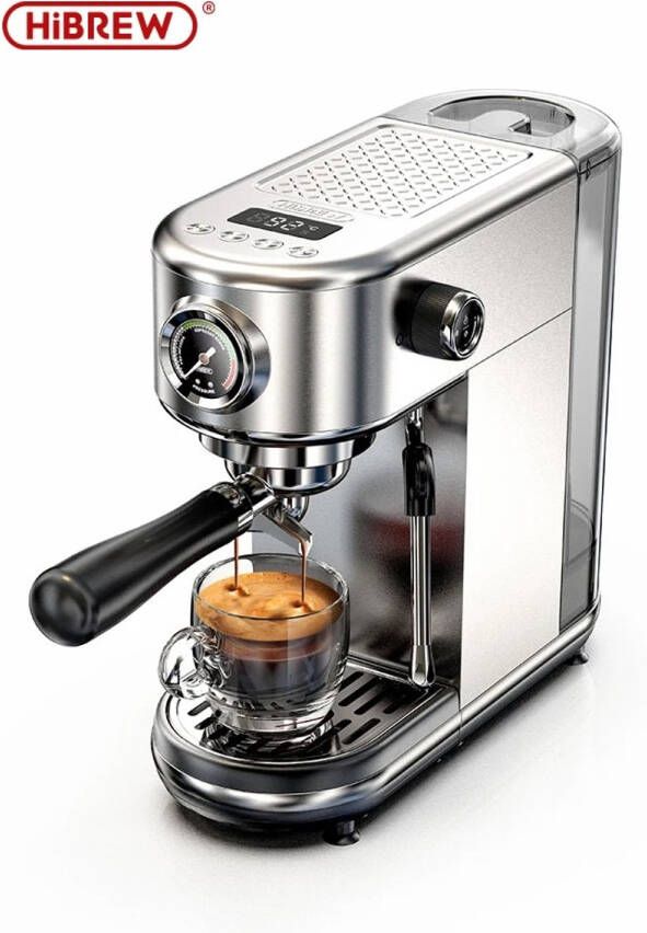 HiBrew Heerlijk verse cappuccino Espresso 20bar druk Espressomachine Instelbare Temperatuur Melkopschuimer Cappuccino Espressofunctie Warm- Koud