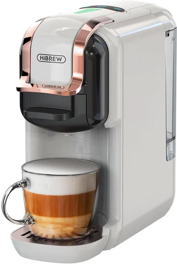 HiBrew 5 in 1 koffiezetapparaat Senseo – Koffiemachine – Meerdere Capsules – Koffiepadmachine Heet Koud – 19Bar – 1450W Wit