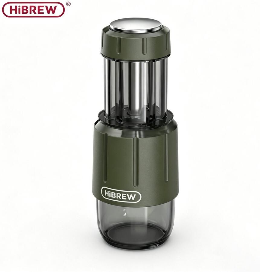 HiBrew Draagbare Elektrische Espressomachine2-in-1 –Mini Reis Espressomachine Mini Koffiemachine – Voor Camping Auto & Reizen – Afmeting 205 0 cm – Gewicht 440 0 g – Kleur Groen
