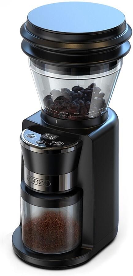 HiBrew G3 Elektrische Koffiemolen 34-traps Schaalverdeling 48 mm Conische Maalschijf Antistatische Functie Handmatige automatische Modus- Zwart