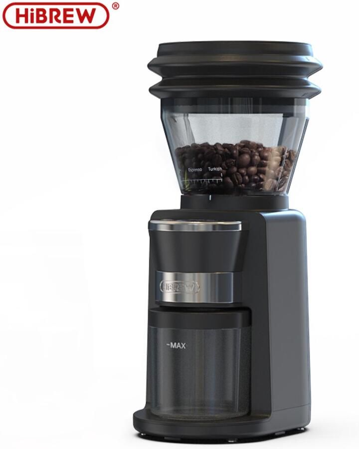 HiBrew G3 Elektrische Koffiemolen met 31 Maalstanden – Voor Espresso Americano en Filterkoffie – Transparant Bonenreservoir