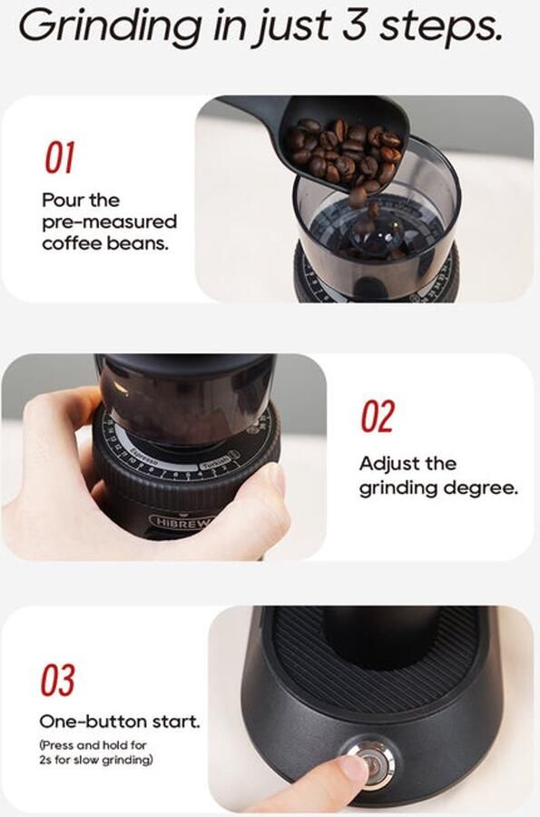 HiBrew G5 Elektrische Koffiemolen Voor Koffiebonen