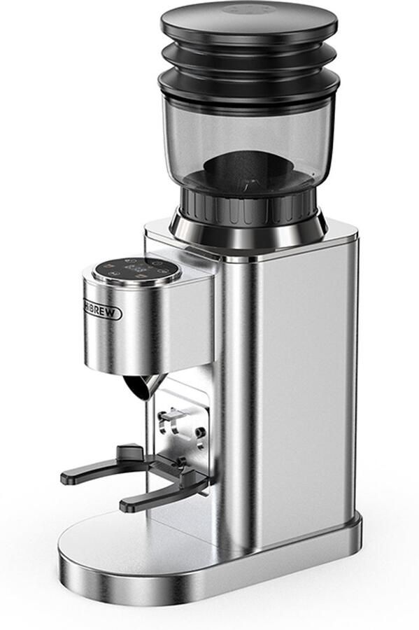 HiBrew G7 Elektrische Koffiemolen – 48 Maalstanden – Conische RVS Maalschijven – Anti-Statisch – Voor Espresso & Filterkoffie – Zilver