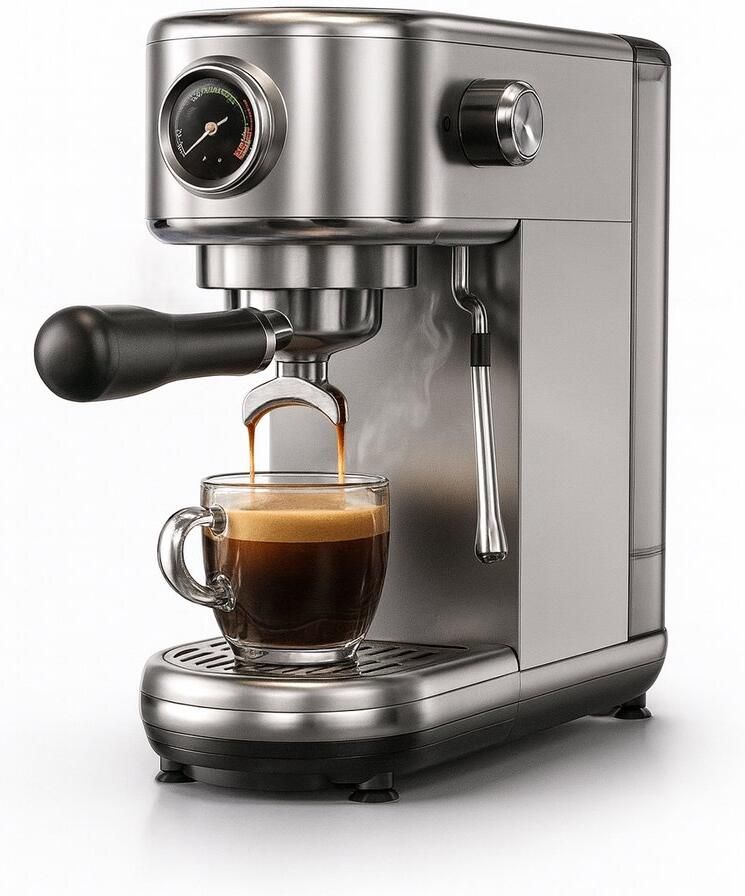 HiBREW H10B – Semi-Automatische Espressomachine – 20 Bar Druk – Temperatuur Instelbaar – Koud & Warm Extractie – Cappuccino & Espresso – TELEO