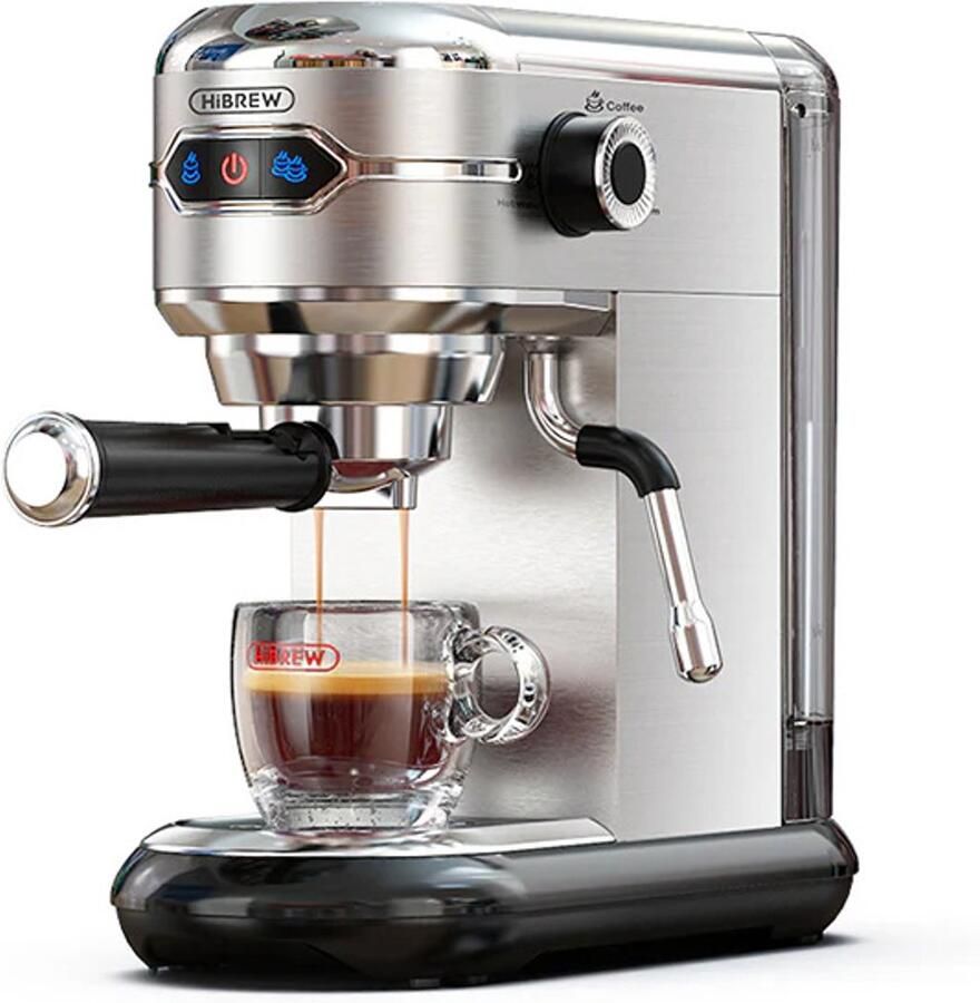 HiBrew H11 Koffiecupmachine – Compact – 19Bar – 1 1L Waterreservoir – Zilver