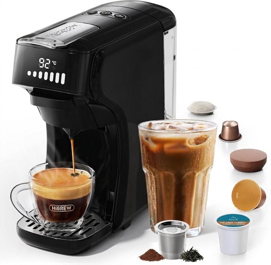 HiBrew H1B Koffiemachine 6-in-1 Nespresso Dolce Gusto ESE en Gemalen Koffie