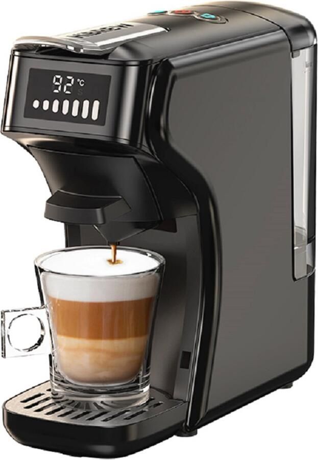 HiBrew H1B koffiezetapparaat met 6 in 1 pads watertank van 600 ml drukextractie van 19 bar koud warm-modus LED-indicator voor Kcup* Nes* DG* espressopoeder