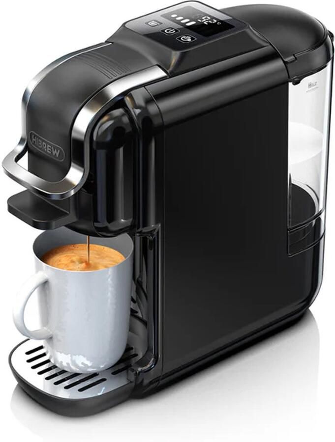 HiBrew H2C Koffiecupmachine – Hot & Cold Brew – Touchscreen – 7 Kopgroottes – Temperatuurregeling – 20 Bar – Compatibel met DG NS Lavazza – Zwart