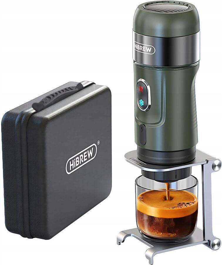HiBrew H4B Draagbare elektrische espressomachine met beschermkoffer reis cadeauset snelle waterverwarming capsules & gemalen koffie 15 bar draagbare koffiemachine reis & camping koffiezetapparaat 12 volt
