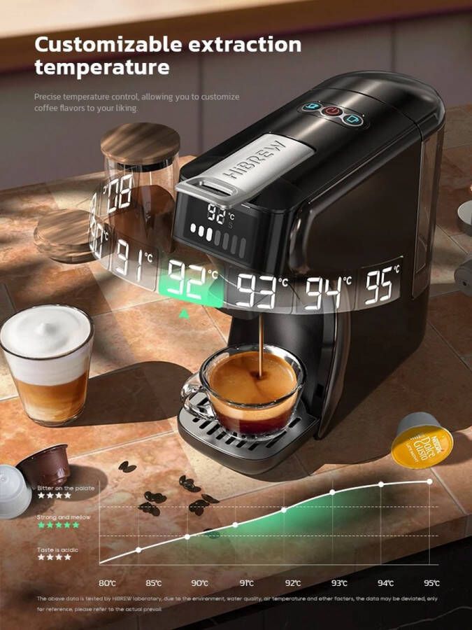 HiBrew Mygroot Koffiezetapparaat cups 6 -in-1 Compatibel ontwerp Koud warm functie Zwart - Foto 2