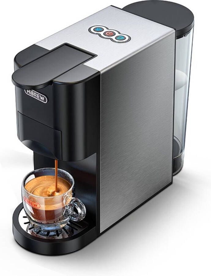 HiBrew Koffiezetapparaat Espressomachine 4-in-1 Koffiemachine Koffie capsules & Gemalen Koffie Dolce Gusto Nespresso 19 Bar Pomp