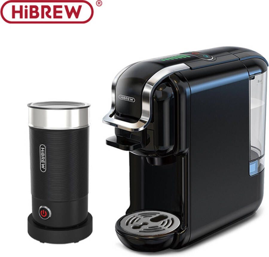 HiBrew Koffiezetapparaat melkopschuimer Zwart Koffie Koffiemachine 5-in-1 Compatibel ontwerp Koud warm functie Dolce gusto apparaat Koffiezetapparaat cups