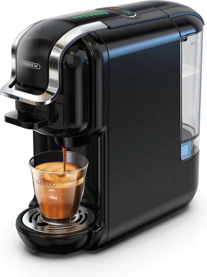 HiBrew MajesticMania Koffiezetapparaat 5-in-1 Senseo Koffiemachine Meerdere Capsules Koffiepadmachine Heet Koud 19Bar 1450W Zwart - Foto 1