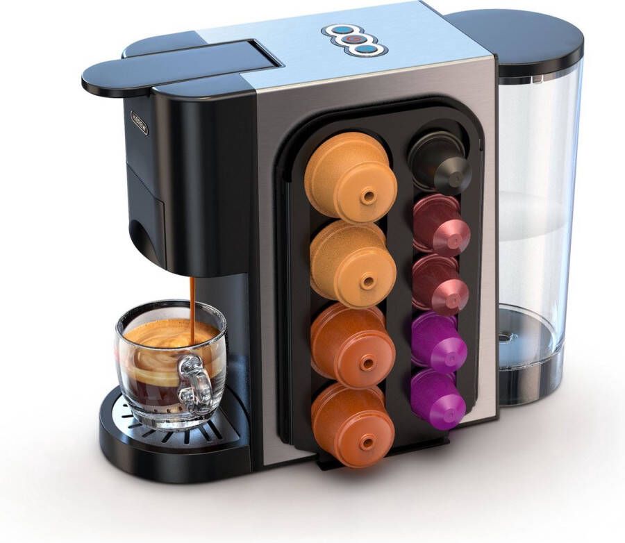 HiBrew Plein Koffiemachine Met Capsulehouder 5-in-1 Koffiezetapparaat Koffie machine Koffieapparaat Meerdere capsules mogelijk