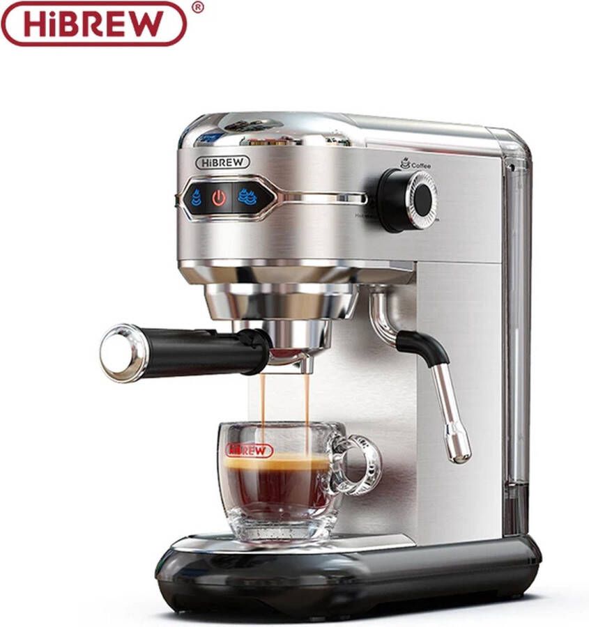 HiBrew ShopEighty8 Espressomachine Espresso Semi Automatische Machine Cafetera 19 Bar Superslanke Ese Pod & Poeder En Poeder Machine Warmwater Melk Opschuimen Rvs