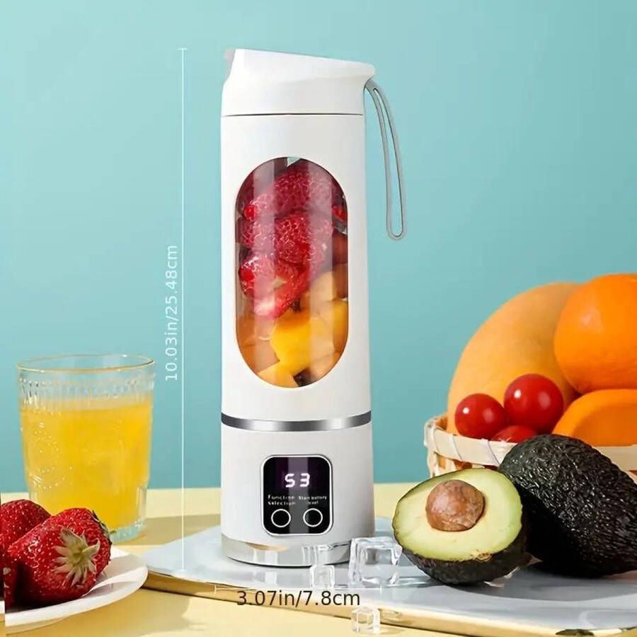 Unbranded Mini Blender draadloze blender to Go draagbare Blender voor smoothies en reizen met LED-scherm USB-oplaadbaar sapcentrifuge met 8 messen ijscrusher