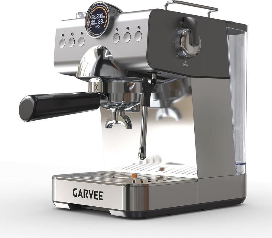 HOERFURIY Compacte Pistonmachine met Melkopschuimer Espressomachine 20 Bar 1.5 Liter Snelverwarmend 1200W