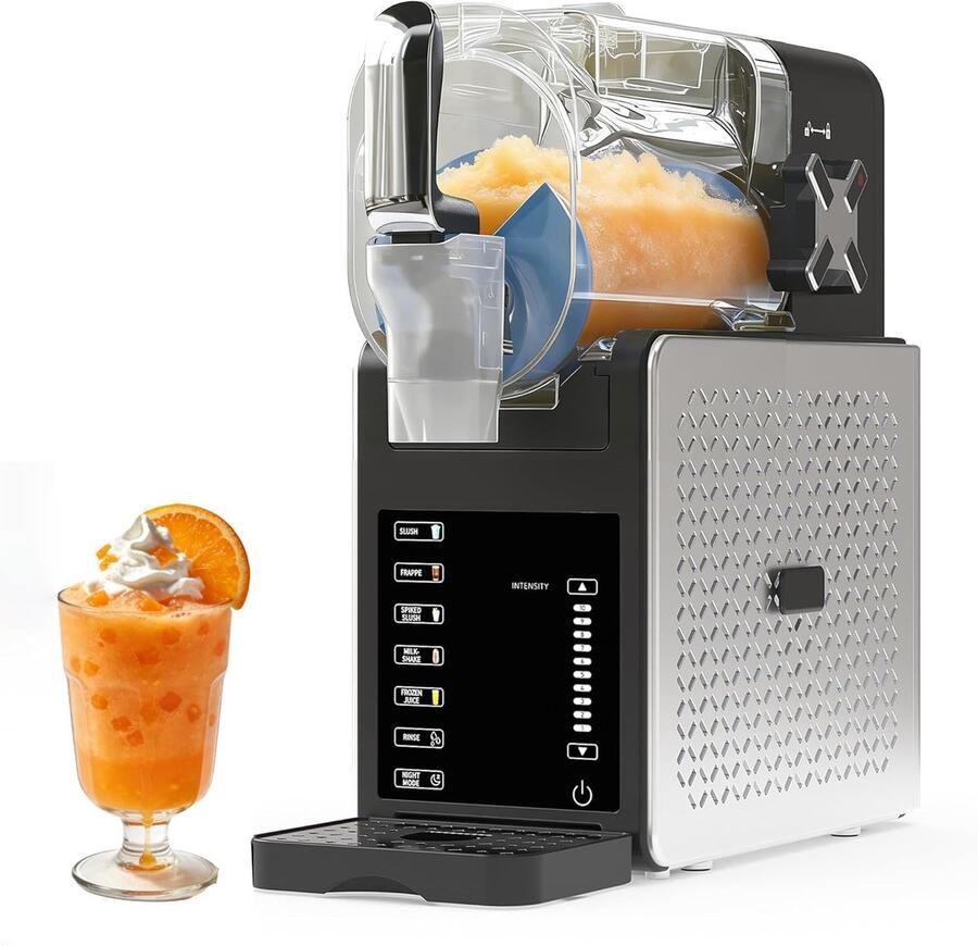 HOERFURIY Slush Machine voor Thuis Met Compressor (Geen IJsblokjes Nodig) 2 5L 5 Programma's LED Display Zelfreinigend Voor Slushies Cocktails & Smoothies
