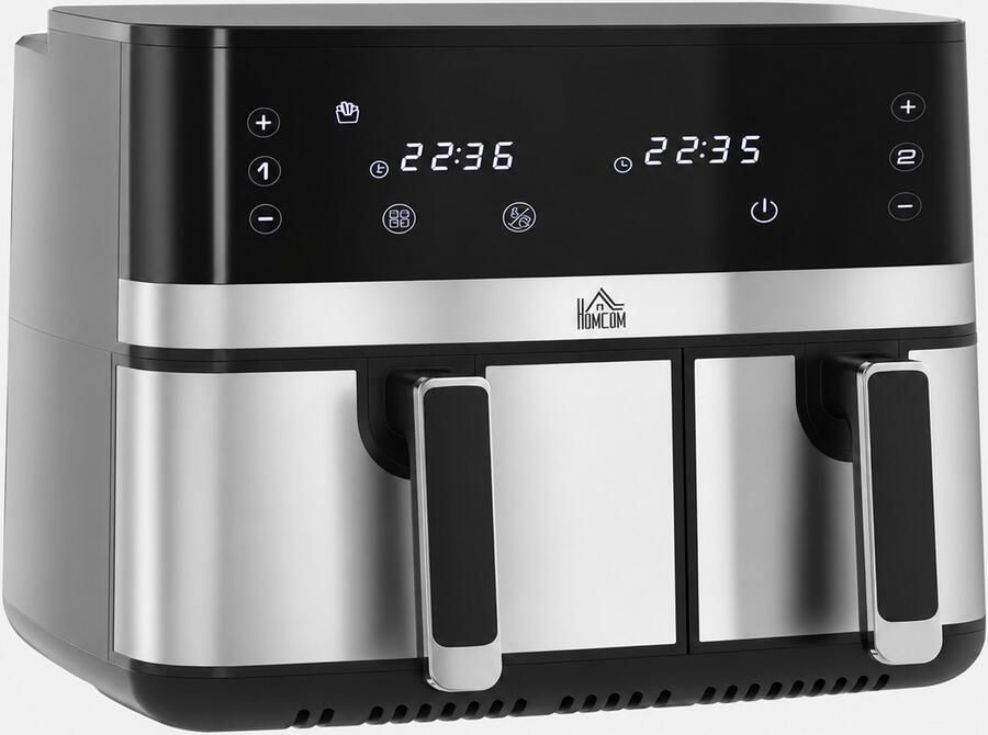 Homcom Airfryer Staal 41 8 x 39 2 x 31 1 cm Zwart
