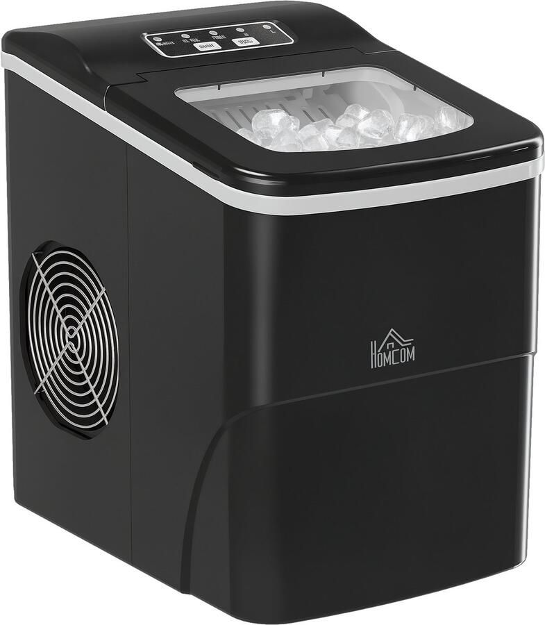 Homcom ijsmachine kunststof 21 2 x 29 5 x 32 6 cm zwart